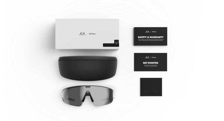 Fitness app screen with glasses, oakley meta vanguard garmin